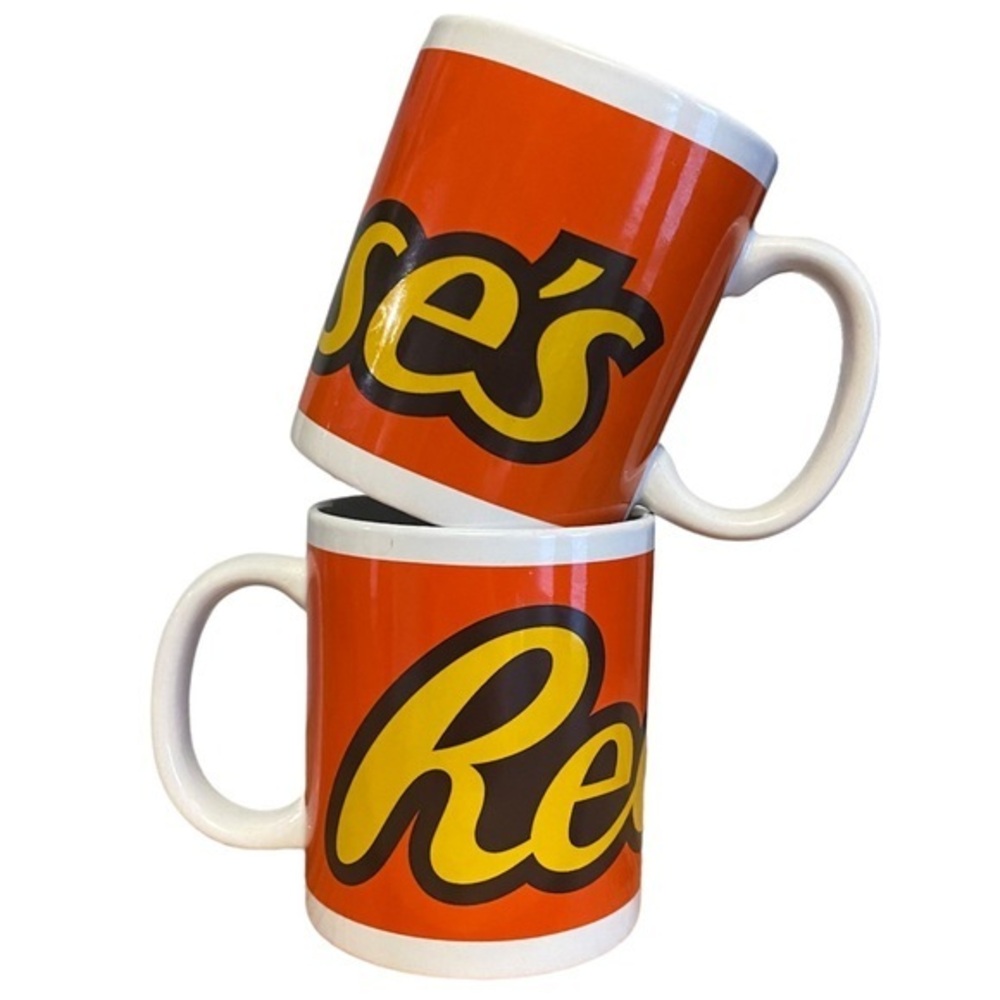 Reese’s Vintage Galerie Orange Brown Yellow Logo Coffee Cups Mugs